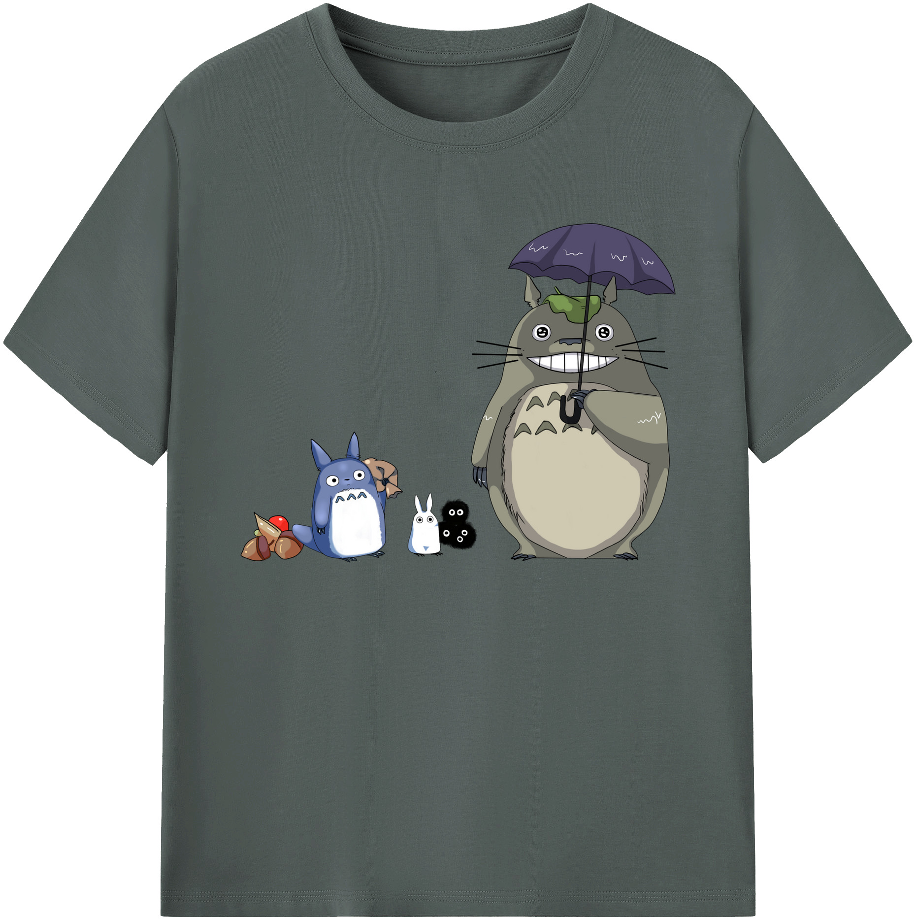 （画像用） となりのトトロ 草壁メイ 草壁サツキ My Neighbor Totoro Satsuki Kusakabe Mei Kusakabe 綿100％ メンズ半袖Tシャツ｜肌触りやわらか＆通気性